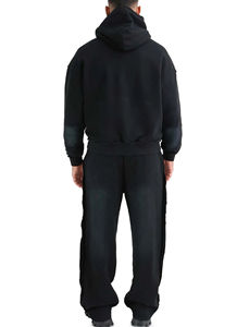 Custom Vintage Lavado ácido desgastado Stacked Flare Chándal Hombre Lavado ácido Pantalones Chándal Tallas grandes 2 piezas Flare Sets - Product Image 2