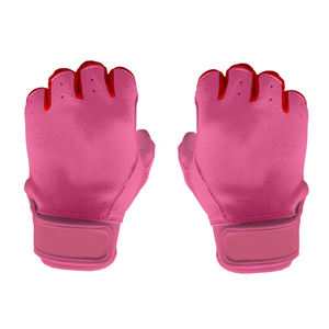 Tendance Rose Rouge En Cuir Fait Manchette À Sangle Courte Gants De Frappeur De Baseball Et De Softball Gants De Sport Légers Antidérapants - Product Image 1