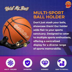 Support mural pour ballon de basket en polypropylène, grand modèle, pour accrocher le ballon en toute sécurité, décoration de salle de sport - Product Image 4