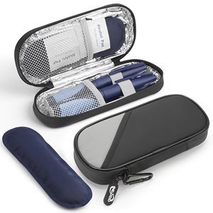Étui de transport isotherme pour insuline avec pack de glace - Sac pour diabétiques avec poches de rangement pour fournitures, capacité de 6 flacons ou 2 stylos à insuline - Product Image 1