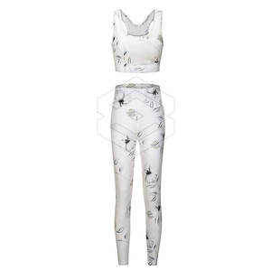 Conjunto de Yoga de dos piezas de talla grande para mujer, ropa deportiva de verano con patrón sólido para Yoga y Fitness, cómoda y elegante - Product Image 4