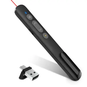 Clicker עבור מצגות Powerpoint, 100 רגליים מצגת Clicker USB/USB-C 2 ב 1 לייזר מצביע עבור Mac/מחשב/מחשב נייד