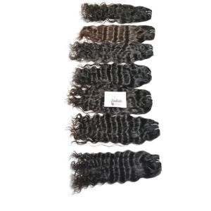 Extensions de cheveux humains indiens bruts, ondulés, style Remy Super Wave, cuticules alignées, aucun traitement chimique, tissage, à vendre - Product Image 2