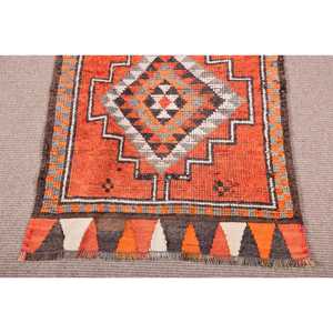 พรมตุรกี, พรมวินเทจขนาด 2.8x12.2 ฟุต, พรมขนสัตว์ลายดอกไม้สีแดงขาว - Product Image 5