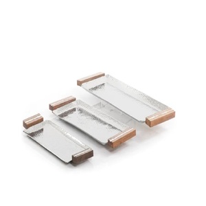 Plateau de service de restauration en bois forme personnalisée en gros avec support hôtel ware Restaurant Dessert plateau de bonbons - Product Image 4