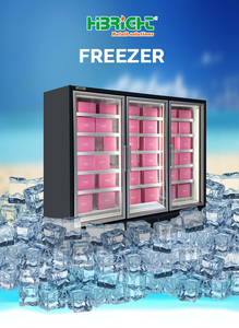 Congélateur vertical commercial à trois portes homologué ETL, grande capacité, vitrine réfrigérée avec porte en verre pour supermarché - Product Image 6