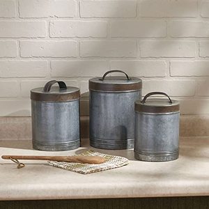 High Quality Sustainable Galvanized Iron <b>Wood</b> Kitchen Storage <b>Box</b> Set Food Container <b>with</b> Spice <b>Lid</b> for Coffee Sugar Tea Jars - Product Image 3
