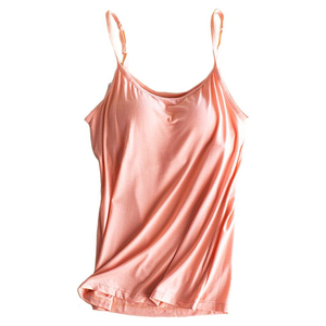 Camisoles pour filles de marque de distributeur personnalisées style décontracté tissu polaire de coton respirant couleur audacieuse débardeurs rembourrés pour femmes - Product Image 1