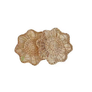 Handwoven Eco-Friendly 10mm Thick Square Boho Rattan Placemat Handmade for <b>Table</b> Decoration OEM with <b>Low</b> MOQ - Product Image 2