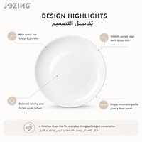 Assiette creuse en céramique de 10 pouces, motif lune, en porcelaine blanche minimaliste, compatible micro-ondes, qualité supérieure