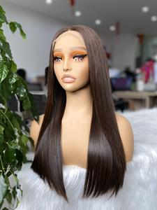 2024 pelucas de cabello humano de Color personalizado al por mayor pelo crudo vietnamita Super doble hueso dibujado peluca recta 180% densidad - Product Image 2