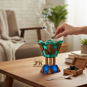 Quemador de incienso bakhoor de madera de resina hecho a mano de lujo diseñado para la oficina en casa meditación yoga Spa y ambiente aromático relajante - Product Image 6