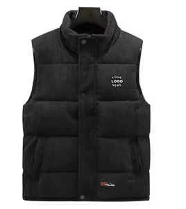 Chaqueta de burbujas sin mangas con capucha de invierno barata 2025, chaleco acolchado personalizado para hombres - Product Image 1