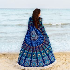 Toallas de playa redondas de algodón 100% Fabricante de toallas redondas de diseño impreso de piña en India Toallas de playa redondas de algodón - Product Image 6