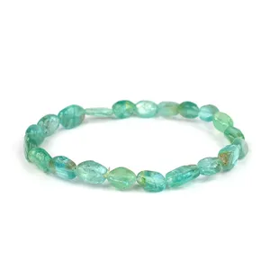 Bracelet en cristal d'apatite naturelle, pierre précieuse de guérison pour la motivation et la clarté - Product Image 3