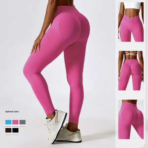 Leggings de sport pour femmes 2026, décontractés, taille haute, effet push-up, sans couture, respirants, solides, pour le yoga, le fitness, l'entraînement, longueur mi-longue - Product Image 3