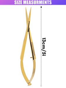 กรรไกรตัดขนแบบสปริงใหม่กรรไกรเล็มขนตากรรไกรคิ้วที่จับกันลื่นและใบมีดปลายแหลม5นิ้วทำจากสเตนเลสสตีล - Product Image 2