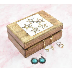 Premium Wooden Keepsake Box Hand Carved Mango Wood Storage Organizer with Carving on Top Indian Manufacturing Wholesale Price - Product Image 5