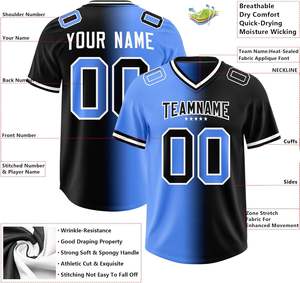 Camiseta de fútbol americano de alta calidad personalizable para juegos competitivos, logotipo de manga corta, personalización de nombre para pedidos de equipo - Product Image 3