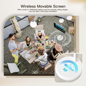 ทีวีพกพาหน้าจอสัมผัสขนาด 32 นิ้ว พร้อมล้อเลื่อน แรม 6GB พื้นที่เก็บข้อมูล 128GB จอแสดงผล 1080P เวลาเล่น 8 ชั่วโมง จอแสดงผลในตัว - Product Image 4