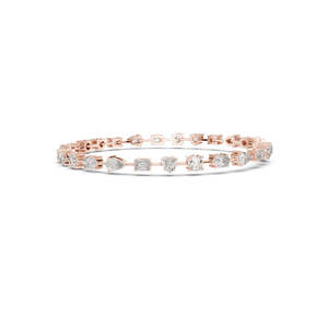 Bracelet tennis multi-tailles en diamant de laboratoire 3,99 CT – Coupes rondes, ovales, émeraude – Or 10KT, 14KT, 18KT et argent 925 – Moissanite - Product Image 3