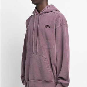 Sudaderas con capucha de mezcla de algodón con lavado ácido para hombre, diseño elegante y lavado, perfectas para atuendos casuales y looks urbanos. - Product Image 3