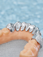 Grillz Iced Out Moissanite Diamant Plaqué Or en Argent Sterling pour Mariage et Sourire Éclatant à Prix Indiens