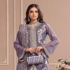 Vestido maxi de gasa hermoso de lujo para mujer Trajes indios de 3 piezas Vol ANCHAL Estilo boutique Ropa de fiesta Motis Fashion - Product Image 2