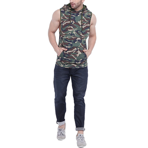 New Design Summer <b>Sleeveless</b> <b>Hoodies</b> for <b>Men</b> Custom Printing Street Wear for Outdoor Gym Activities 100% Cotton Hooded Collar - Product Image 6