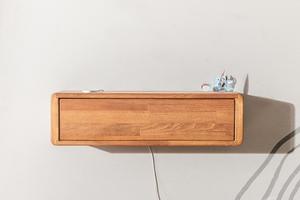 Organisateur en bois pour câbles, boîte flottante pour câbles, étagère pour gestion des câbles, boîte de rangement pour câbles en bois, cache-câbles mural, étagères en bois véritable - Product Image 6