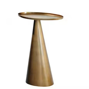 Table d'extrémité en or rose brillant à dessus arrondi Meubles de salon Style moderne Meubles de décoration intérieure Table d'extrémité en métal - Product Image 5