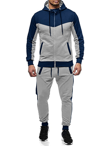 Survêtement d'hiver décontracté à capuche pour homme, couleur unie, taille ajustable avec cordon de serrage, poignets élastiques, doublure intérieure douce, coutures durables - Product Image 2