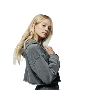 เสื้อฮู้ดดี้ผู้หญิงคุณภาพดีที่สุด ผ้าฝ้าย 100% สไตล์เกาหลี ขายส่ง สีพื้น แบบสวม มีซับใน รับสกรีนโลโก้ตามแบบ - Product Image 3