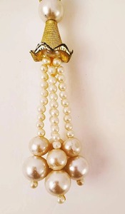 Handmade White Gold Pearl <b>Beads</b> Latkans Bandarwal Wall Hanging Decoration Diwali Christmas Hanukkah Navratri Pooja Home Gifts - Product Image 4