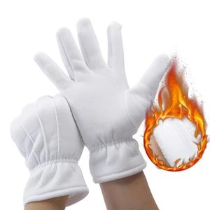 1 Par de Guantes Deportivos Casuales Blancos, Guantes Cálidos de Invierno para Hombre, Uniforme de Esmoquin, Guardia de Honor, Desfile, Cosplay, Inspección, Trabajo, Sirvienta - Product Image 4