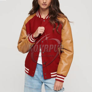 Dernière conception de veste universitaire en coton pour femmes vêtements d'hiver de haute qualité Chenile broderie bouton décoration respirant - Product Image 1