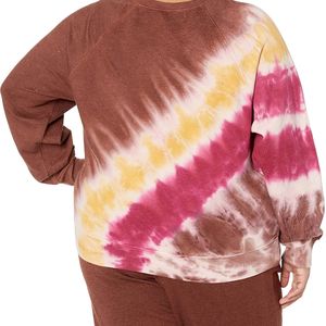 Sweat-shirt tie dye à col rond oversize pour femmes pull-over tie dye de sport personnalisé pour femmes vêtements personnalisés - Product Image 6