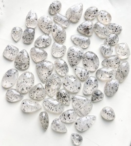 Cabujón de cuarzo de punto negro de alta calidad de grado AAA hecho a mano suave pulido Natural Original Gran Piedra piedras preciosas sueltas - Product Image 3