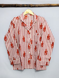 Conjunto de Pijama Elegante para Mujer, 100% Algodón Premium, Suave, a Rayas, Cintura Elástica, Corte Holgado - Product Image 5