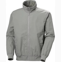 Jaket Bomber ramping pria keluaran baru jaket Bomber mode padat mantel berdiri kerah penutup ritsleting Logo depan S-XL ukuran untuk musim gugur