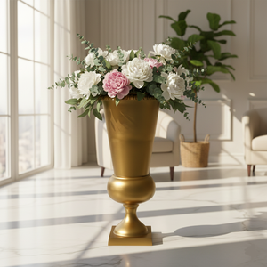 Jarrón Moderno de Acero Inoxidable con Base de Pedestal, Acanalado, Resistente al Óxido, Decorativo, para Flores, Jarrón de Mesa, Decoración de Vestíbulo de Hotel - Product Image 5