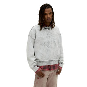 Profesional fabrica ácido lavado sudadera hombres peso pesado Vintage algodón sudadera con logotipo personalizado y diseño - Product Image 2