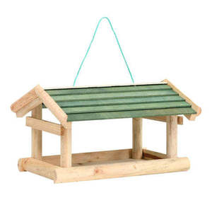 Mangeoire à oiseaux en bois et en métal de qualité supérieure résistante à la rouille Bol suspendu pour la décoration du jardin - Product Image 4