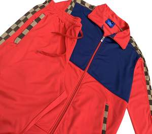 Wholesale Small Moq Color Blocks French <b>Terry</b> Crew Neck Tracksuit Breathable Cotton Comfortable Material Sweatsuit <b>Bulks</b> - Product Image 2