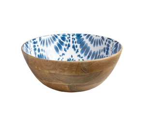 2025 Hot Selling Eco-friendly Wood Salad <b>Bowl</b> Multi-Color Wooden <b>Enamel</b> Printed Round Serving <b>Bowl</b> Wholesale from India - Product Image 2