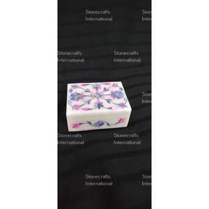 Boîte-cadeau de vadrouille en métal incrusté de luxe Colure bleue de haute qualité pour le bureau à domicile et l'utilisation de bijoux Excellente valeur - Product Image 1