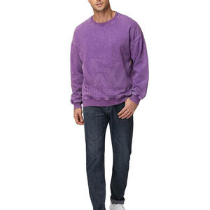 เสื้อสเวตเตอร์ซักกรดแบบลำลองเสื้อสเวตเชิ้ตซักแบบมีกรดเสื้อสเวตเตอร์ลำลองคุณภาพสูงออกแบบโลโก้ได้ตามต้องการ - Product Image 5