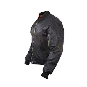 Classic Comfortable Stand Collar Hooded <b>Flight</b> Bomber <b>Jacket</b> Custom for <b>Men</b> Breathable Polyester/Cotton Winter High Street Style - Product Image 1