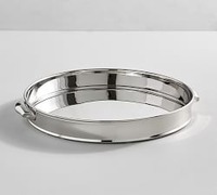Plateau de service ovale en acier inoxydable avec poignées – Design moderne et luxueux – Vaisselle de haute qualité pour cuisine, salon, bureau, fête – Facile à utiliser