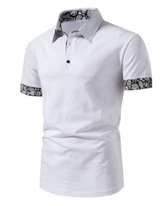 T-shirt de polo contrasté décontracté pour hommes 100% personnalisé OEM probablement un mélange de coton et de polyester 180 à 220 g/m² - Product Image 2